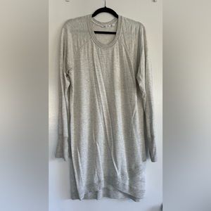 Athleta Cotton Sweatshirt Long Sleeve Heathered Cream Dress